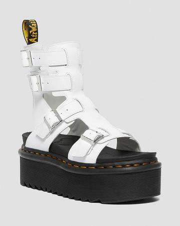 Dr Martens Giavanna Leren Platform Gladiator Sandalen Dames Wit | NL 490JPQ